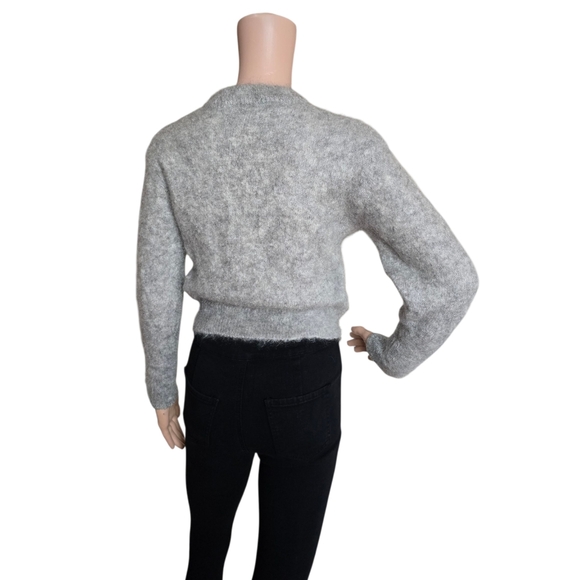 Aritzia Wilfred Women's Serment Light Heathered Gray Mohair Knit Sweater - Picture 7 of 16